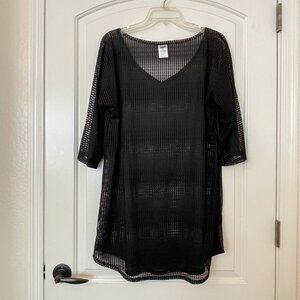 New O'Neill Swim Cover Up Dress Black Mesh Medium Large